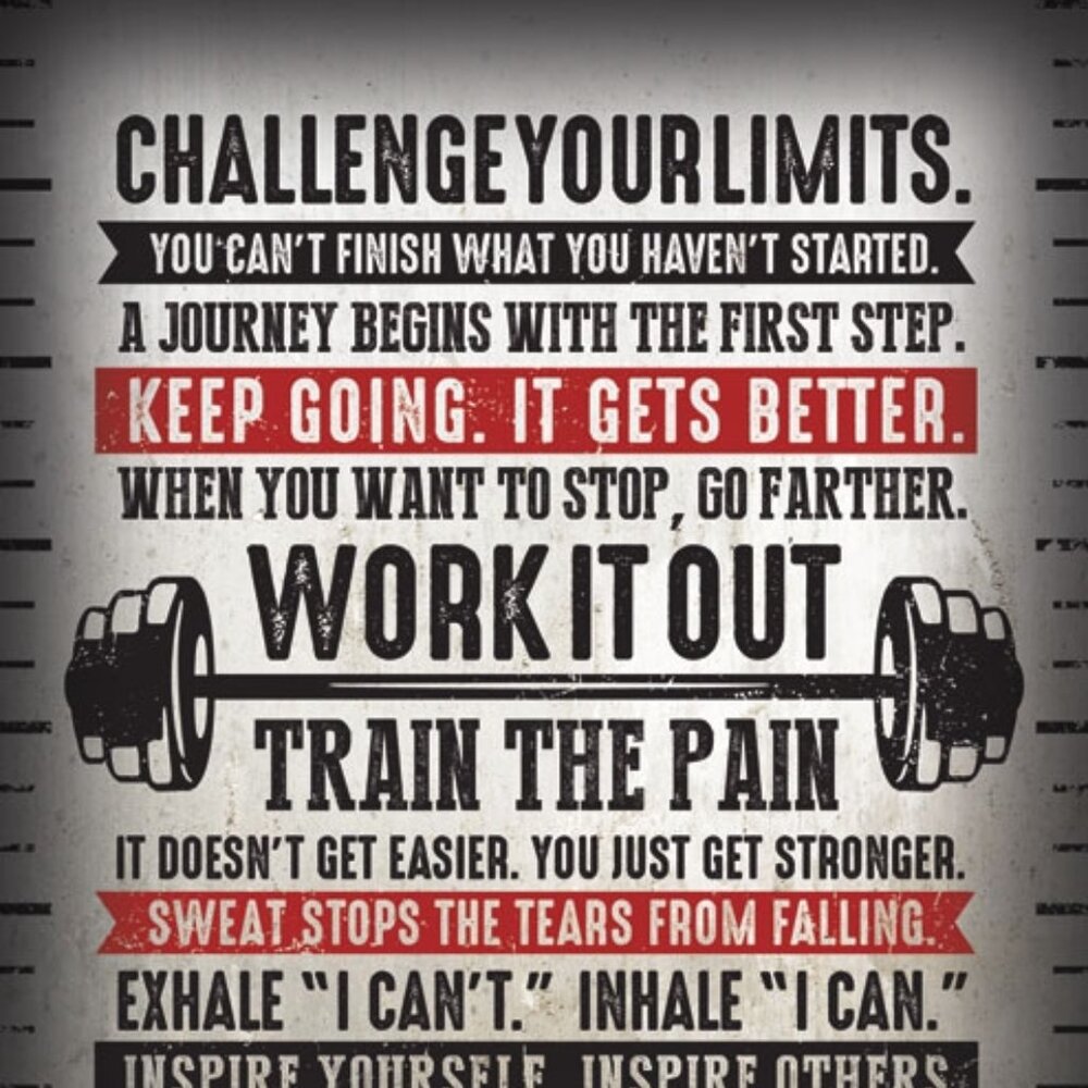 Fitness Gym Challenge Your Limits Wall Poster inspirational Motivational Words